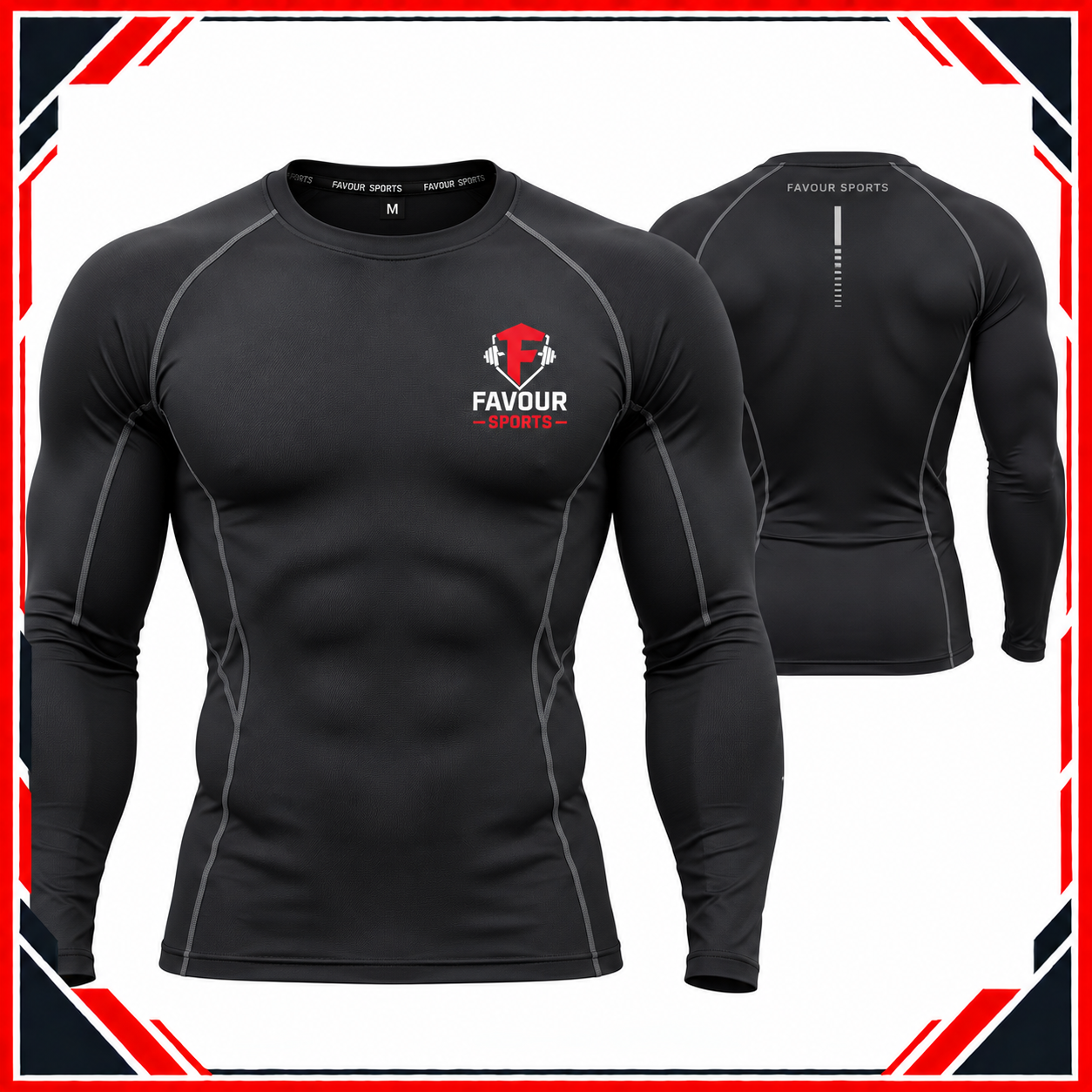 Men’s Black Long Sleeve Compression Shirt | Custom Performance Base Layer
