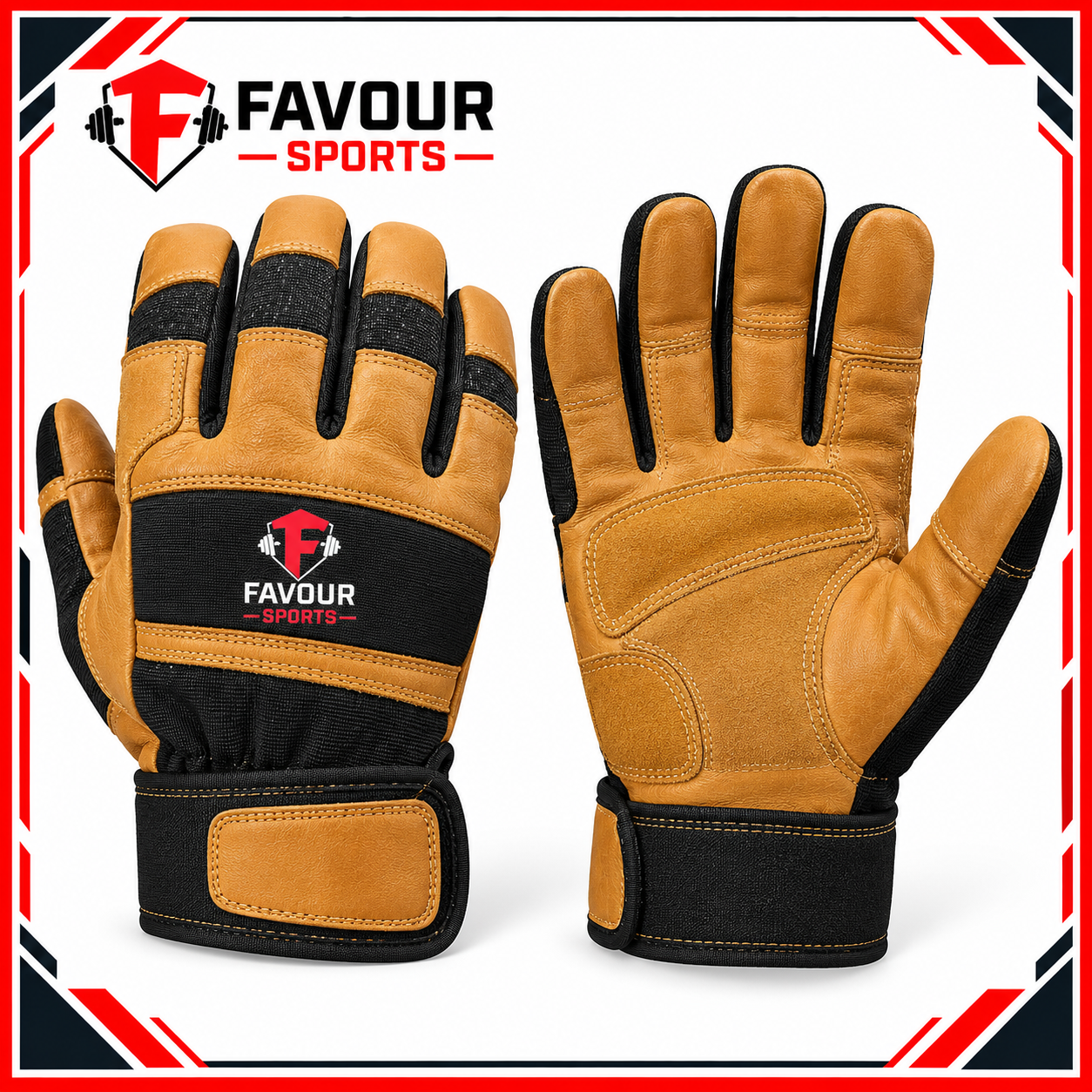 Premium Heavy-Duty Leather Work Gloves | Weightlifting, Workout & Strength Training Gloves