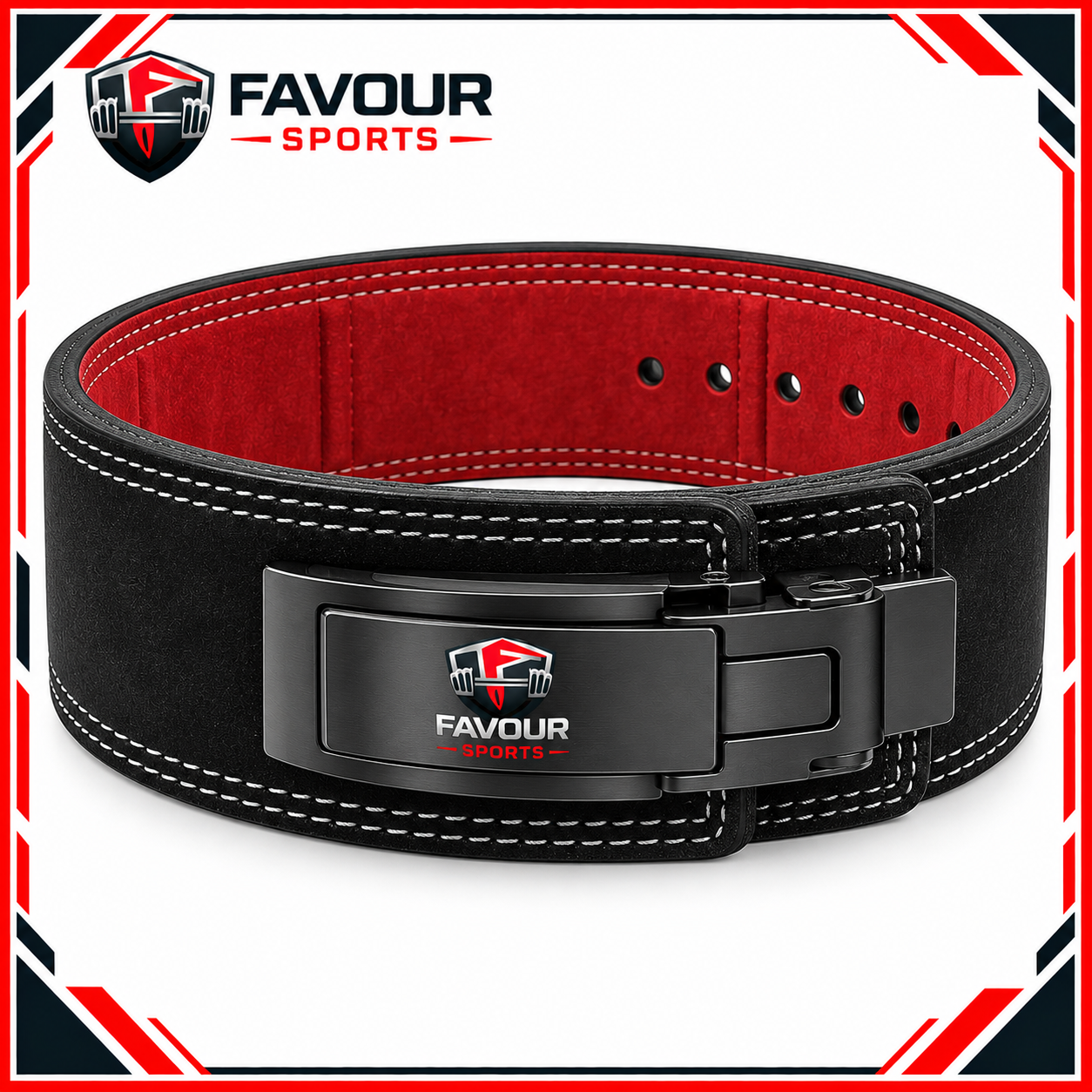 Premium Leather Weightlifting Belt | Heavy Duty Gym & Powerlifting Lever Belt