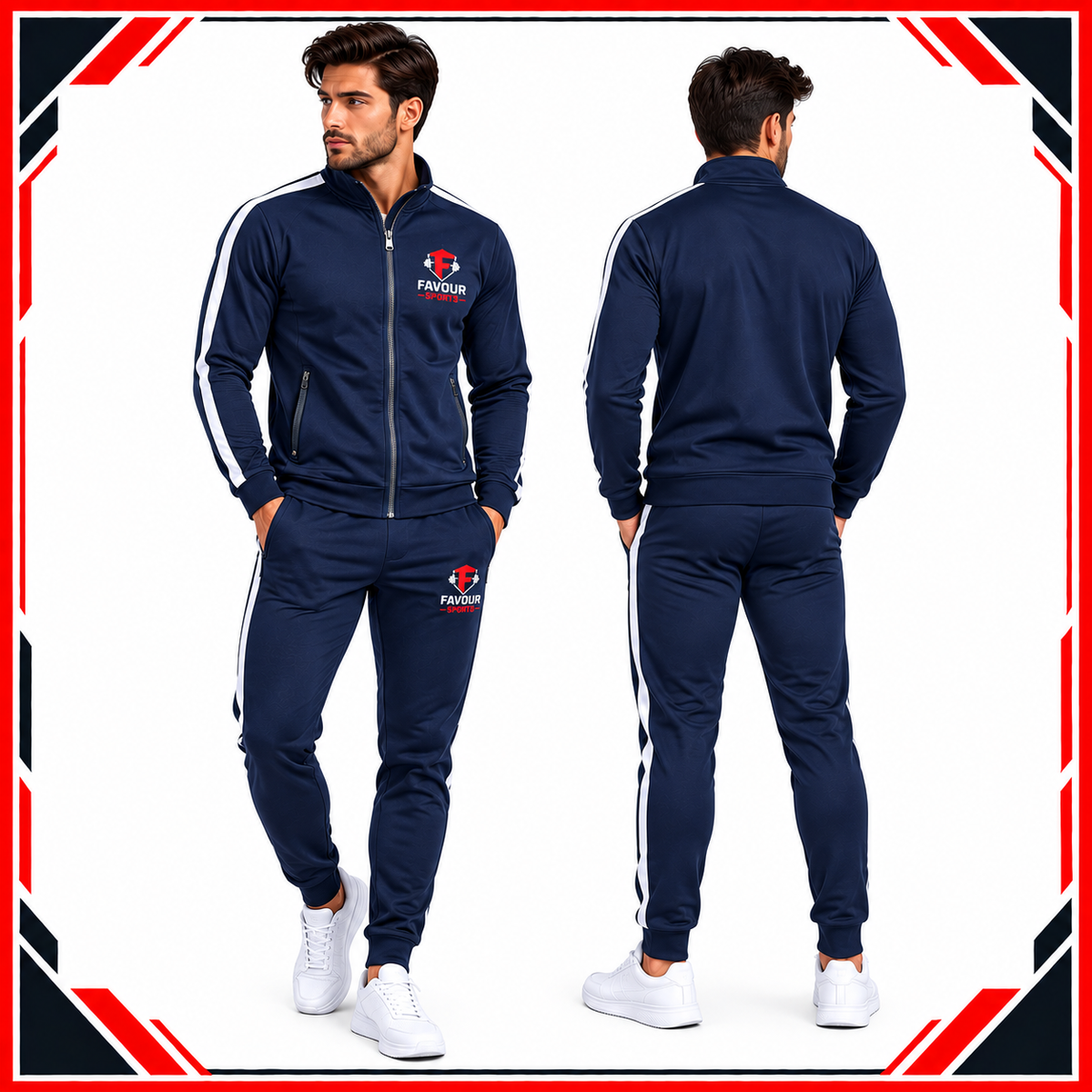 Men’s Navy Blue Tracksuit | Custom Sports Training & Athletic Tracksuit Set